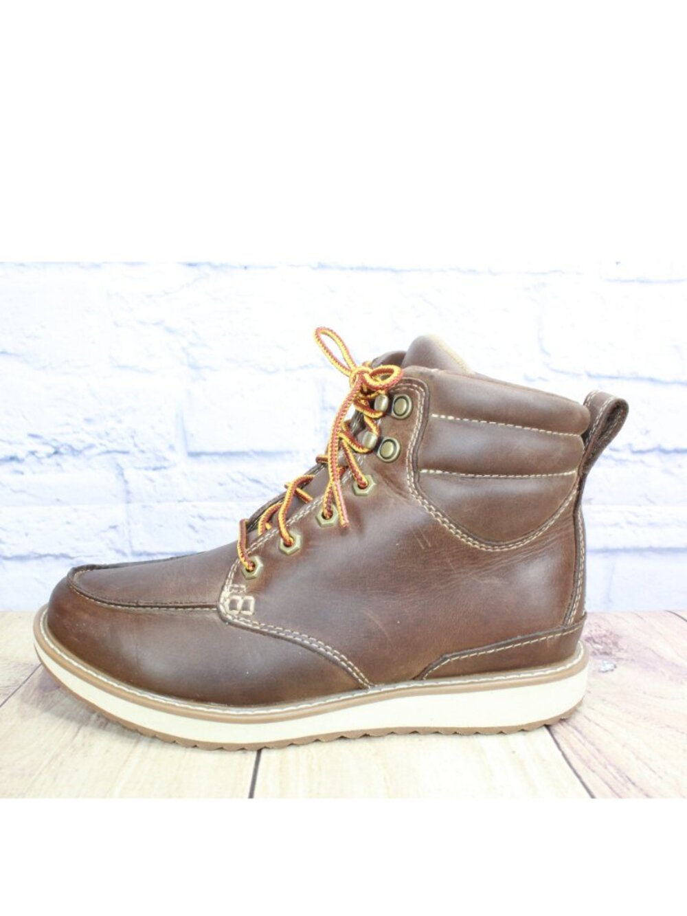 LL Bean Brown Leather Stonington Moc Toe Boots Women's 8 Men's 6.5